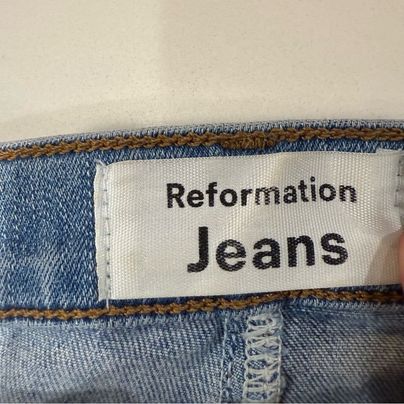 Reformation Cyprus Ultra High Rise Skinny Denim Jeans Womens 24 Light Blue Wash - Picture 5 of 10